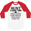 I Love You Aunt 3/4 Sleeve Shirt