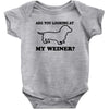 are you looking at my weiner t shirt funny dog wiener dachshund s m l Baby Onesie