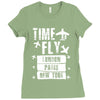 TIME TO FLY TO LONDON PARIS NEW YORK Ladies Fitted T-Shirt