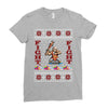 ugly sweater fight christmas t shirts Ladies Fitted T-Shirt