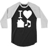 i love house music dj baseball 3/4 Sleeve Shirt