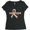 Survivor Of Uterine Cancer Women's Triblend Scoop T-shirt