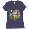 candy skull Ladies Fitted T-Shirt