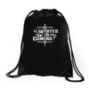 winter is coming Drawstring Bags