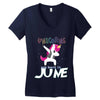 unicorns are born in june Women's V-Neck T-Shirt