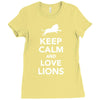 keep calm and love lions Ladies Fitted T-Shirt