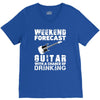 weekend forcast guitar with a chance of drinking V-Neck Tee