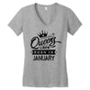 Queens Are Born In January Women's V-Neck T-Shirt