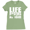 ow life begins at 18 meters Ladies Fitted T-Shirt