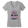 All Women Created Equal But The Best Born In January Women's V-Neck T-Shirt