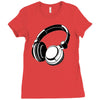 headphones black humor Ladies Fitted T-Shirt