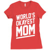 world's okayest mom funny Ladies Fitted T-Shirt