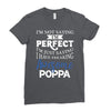 awesome poppa Ladies Fitted T-Shirt