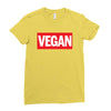 marvel logo parody vegan Ladies Fitted T-Shirt