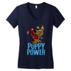 puppy power Women's V-Neck T-Shirt