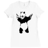 banksy panda pop Ladies Fitted T-Shirt