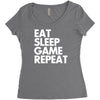 eat sleep game repeat Women's Triblend Scoop T-shirt