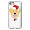 golden retriever dog with red santa's hat iPhone 8