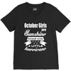 October Girls Are Sunshine Mixed With A Little Hurricane V-Neck Tee