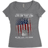 Honor Those Who Place Their Life on the Line so you can Live Yours Women's Triblend Scoop T-shirt
