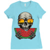 watermelon skull Ladies Fitted T-Shirt