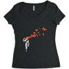 banksy headshot butterfly Women's Triblend Scoop T-shirt