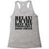 relax! i'm the best man Racerback Tank