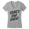 crazy dog dude Women's V-Neck T-Shirt
