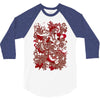 rood en wit 3/4 Sleeve Shirt