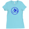 fast speed bicycle bike biking sport athlete geek gift idea tee shirt Ladies Fitted T-Shirt