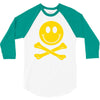 smiley pirate skull and crossbones 3/4 Sleeve Shirt