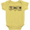 eat sleep snowboard mens black snowboarding t shirt wow Baby Onesie