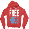 funny t shirts free hugs adult Zipper Hoodie