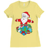 santa with piles of christmas Ladies Fitted T-Shirt