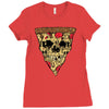 pizza skull Ladies Fitted T-Shirt