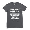February Girls Are Sunshine Mixed With A Little Hurricane Ladies Fitted T-Shirt