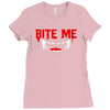 bite me halloween vampire teeth Ladies Fitted T-Shirt