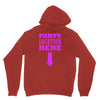 party location here Unisex Hoodie