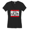 run saiyan Women's V-Neck T-Shirt