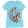 banana eating lion Ladies Fitted T-Shirt
