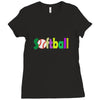 softball neon rhinestud Ladies Fitted T-Shirt