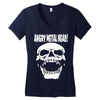 angry metal head Women's V-Neck T-Shirt