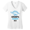 grumpa saurus rex Women's V-Neck T-Shirt