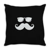 hipster glasses and moustache Throw Pillow