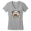 cute pug dog Women's V-Neck T-Shirt