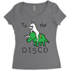 To The Disco (Unicorn Riding Triceratops) Women's Triblend Scoop T-shirt