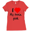 i love my train geek Ladies Fitted T-Shirt