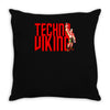 funny techno viking 3, ideal birthday present or gift Throw Pillow