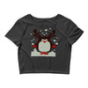 christmas t shirt santa reindeer penguin novelty xmas Crop Top