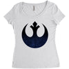 rebel logo with space pattern Women's Triblend Scoop T-shirt